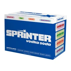 Sprinter Grapefruit/Lime/Peach/Black Cherry Vodka Soda Variety Pack 8 - 355 ml Cans