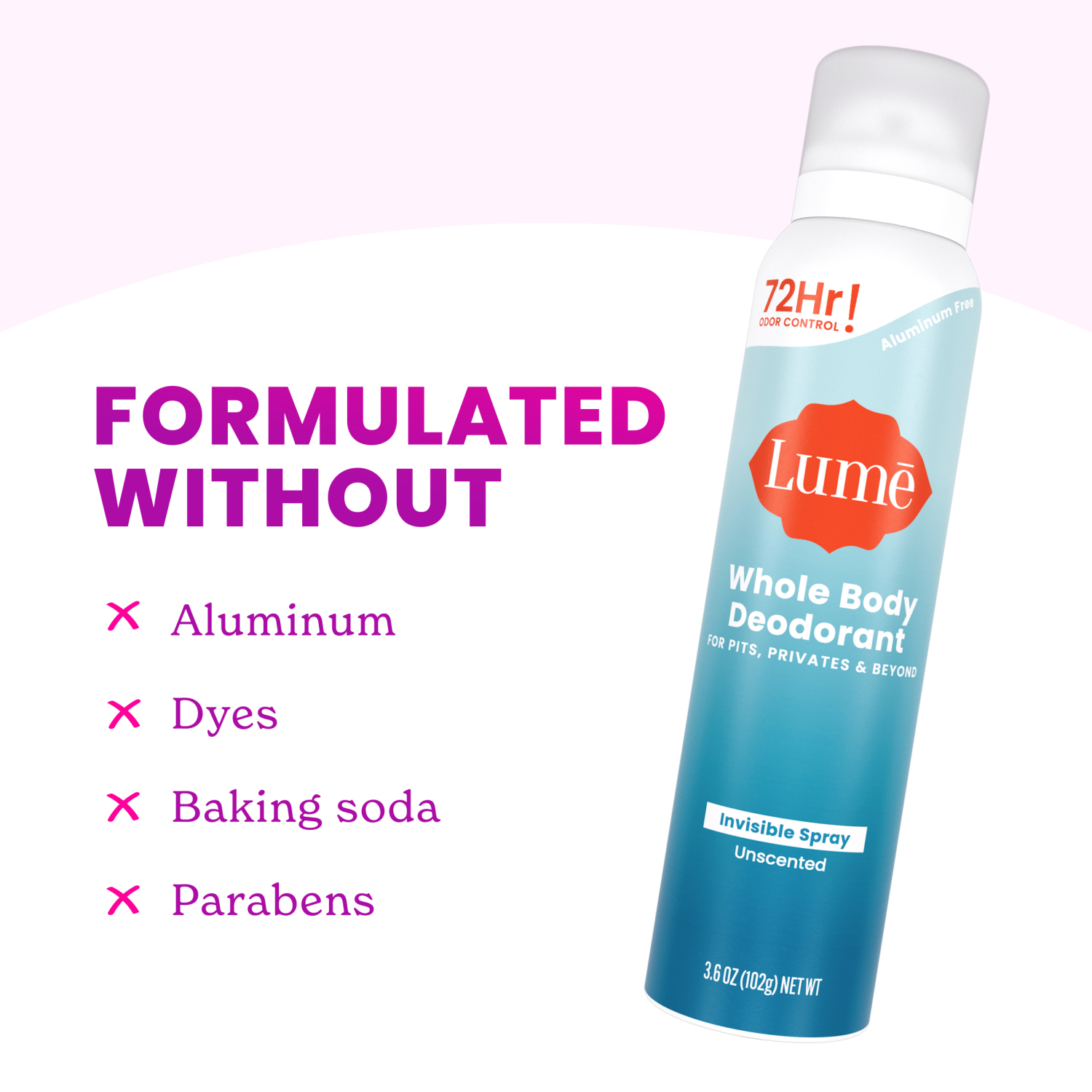 slide 4 of 5, Lume Whole Body Invisible Spray Unscented Deodorant 3.6 oz, 3.6 oz