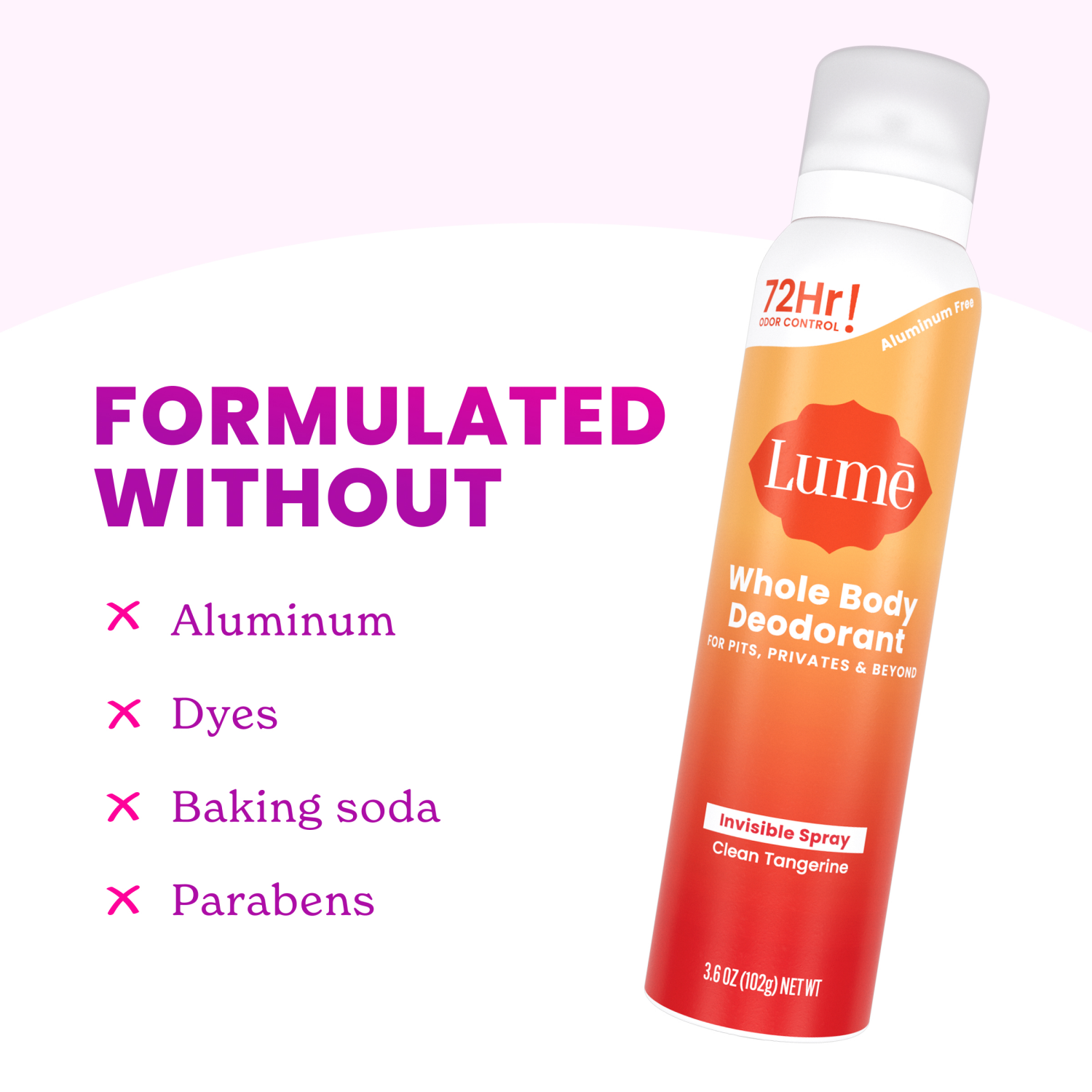 slide 4 of 5, Lume Whole Body Invisible Spray Clean Tangerine Deodorant 3.6 oz, 3.6 oz