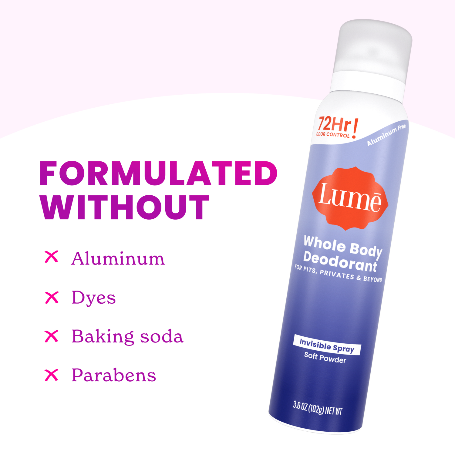 slide 4 of 5, Lume Whole Body Deodorant, Spray, Soft Powder, 3.6oz, 3.6 oz