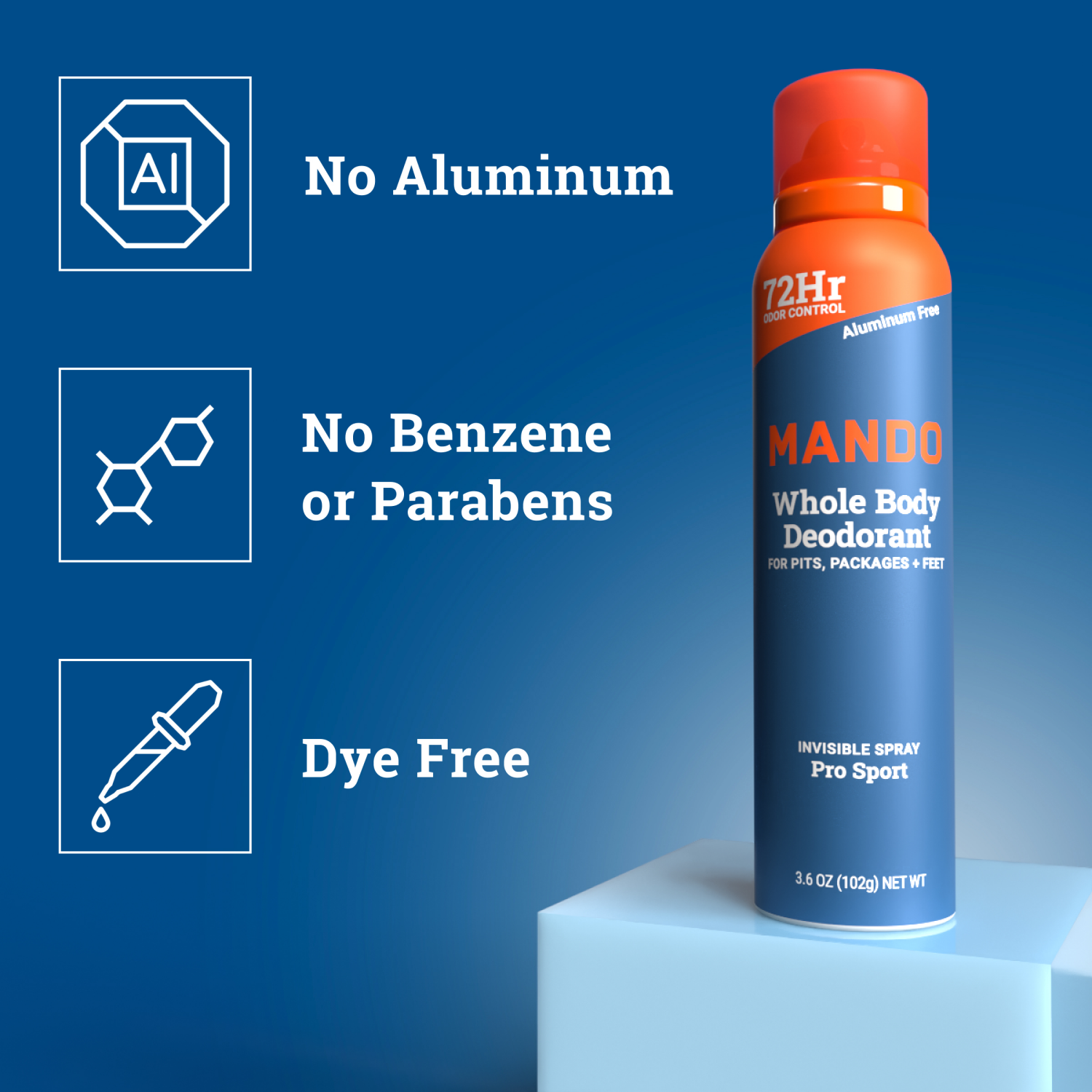 slide 4 of 5, Mando Whole Body Deodorant, Spray, Pro Sport, 3.6oz, 3.6 oz