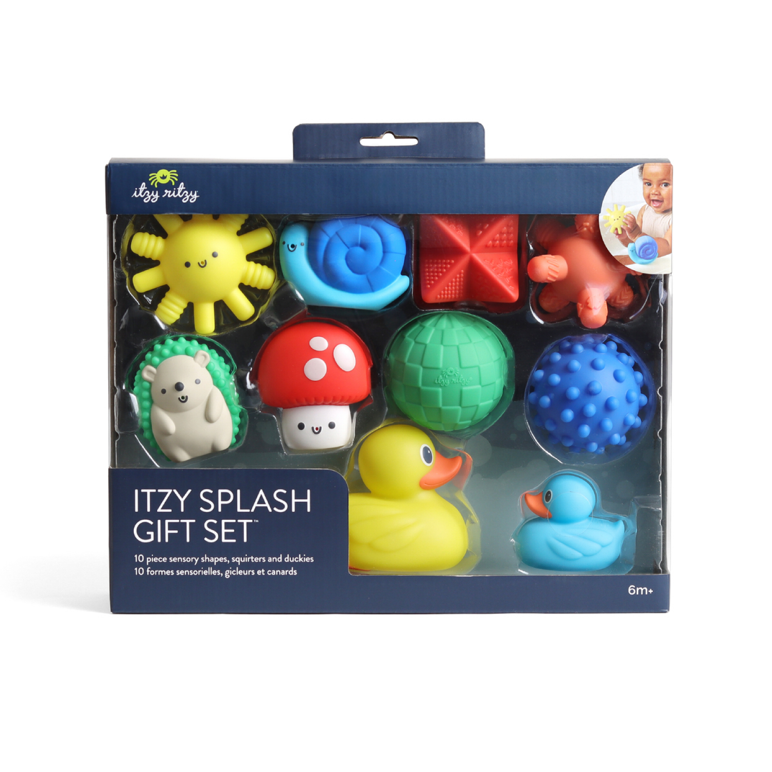 slide 1 of 4, Itzy Ritzy Itzy Splash Gift Set with Sensory Shapes, Bath Squirters, and Duckies - 10pc, 10 ct