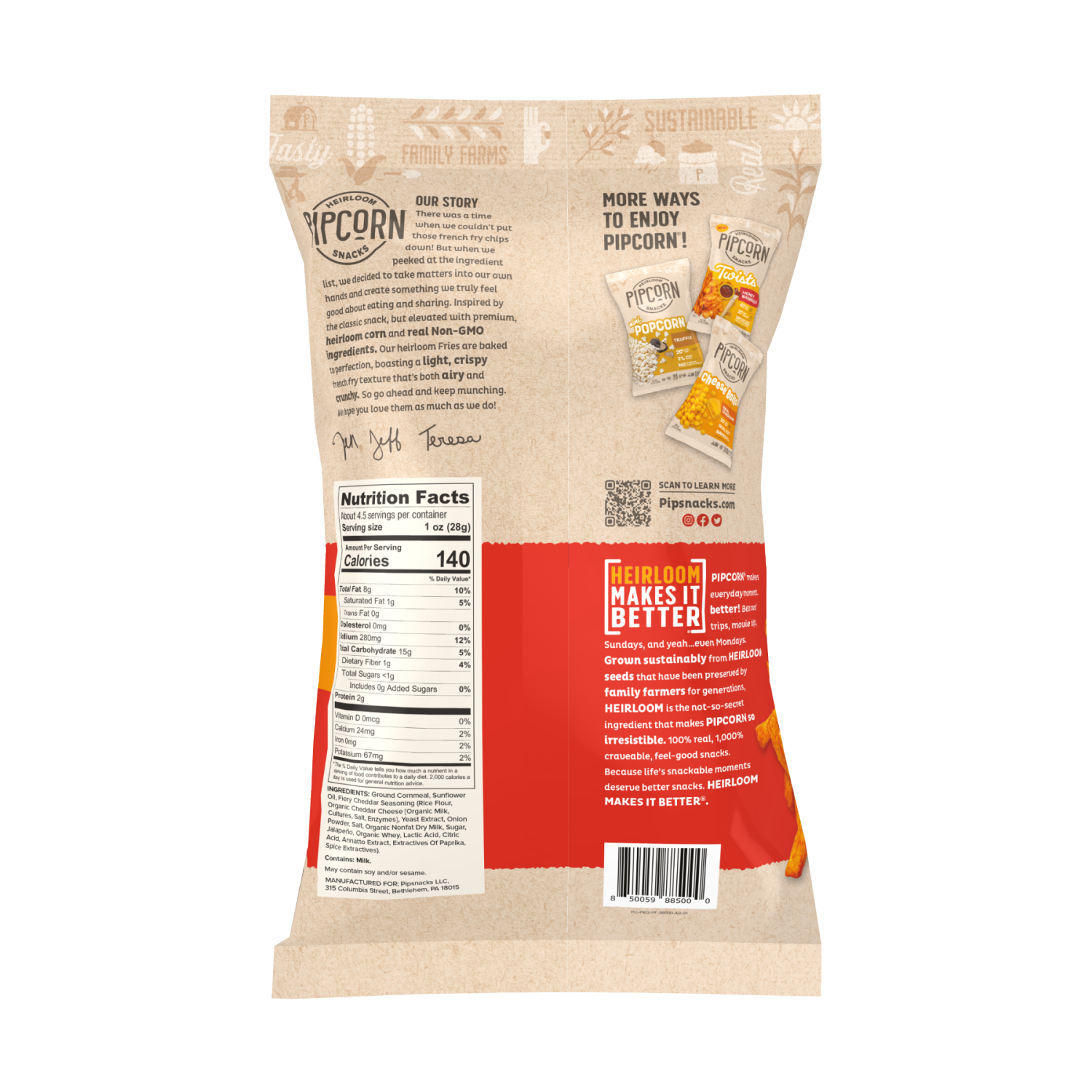 slide 2 of 2, Pip's Heirloom Snacks Fiery Fries 5 oz, 5 oz