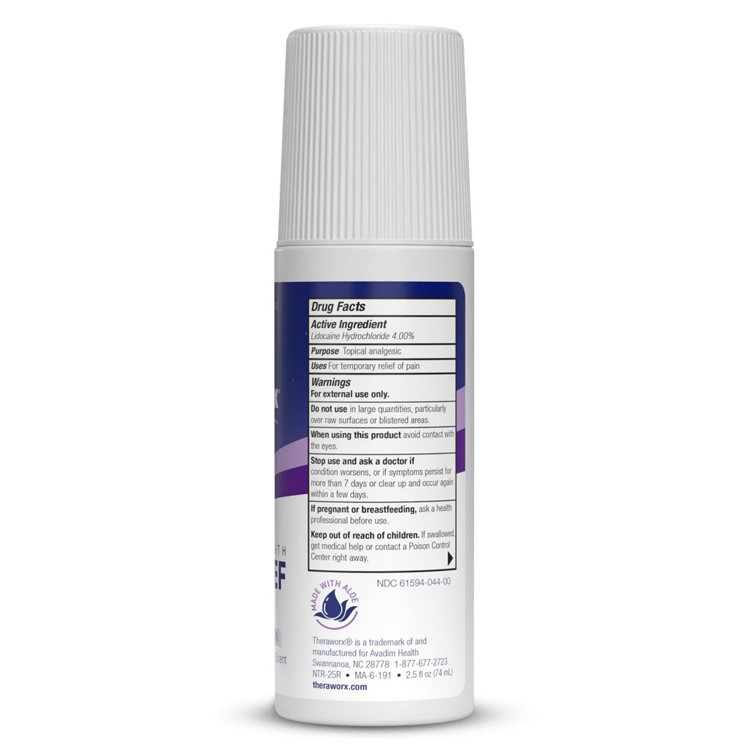 slide 5 of 5, Theraworx Roll-On Nighttime Maximum Strength Lavender Vanilla Scent Pain Relief 2.5 fl oz, 2.5 oz
