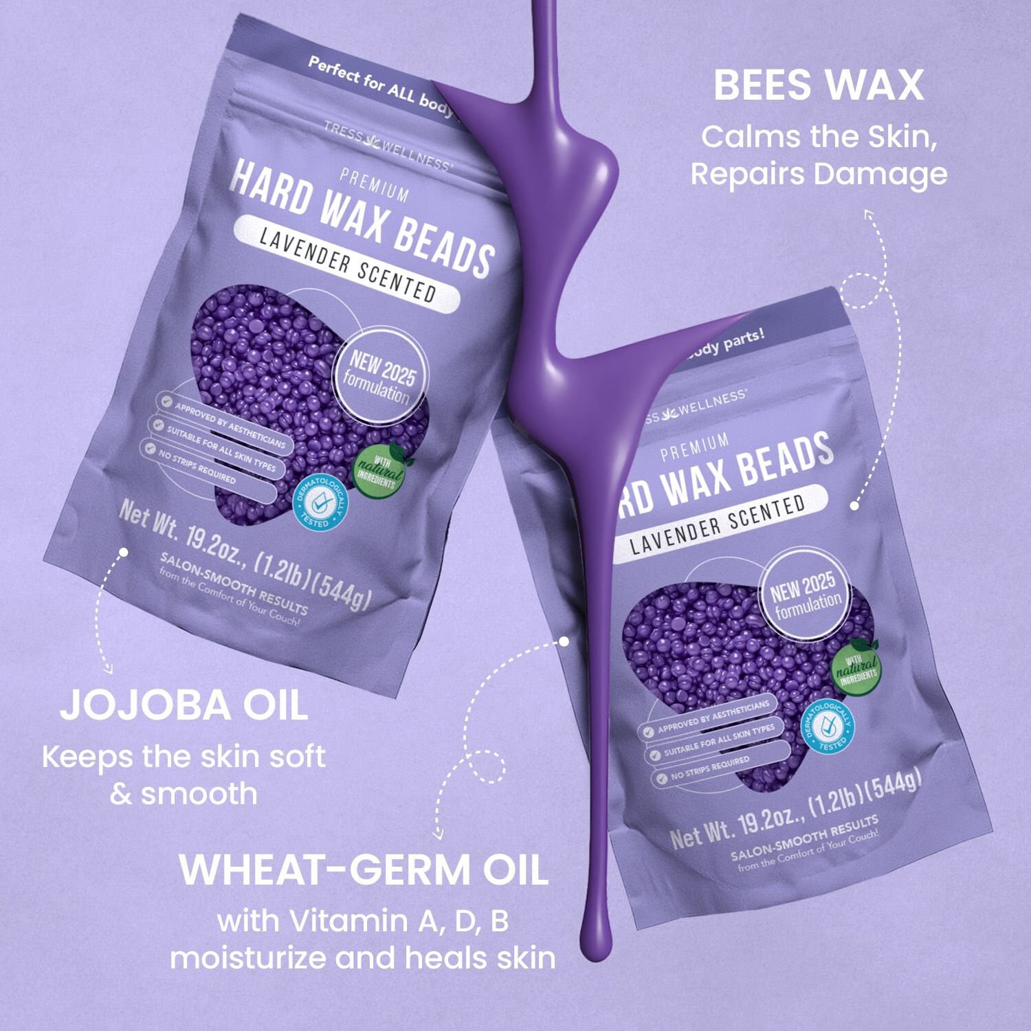 slide 7 of 11, NON BRAND Tress Wellness Premium Hard Wax Beads, Lavender, 19.2 Oz, 19.2 oz