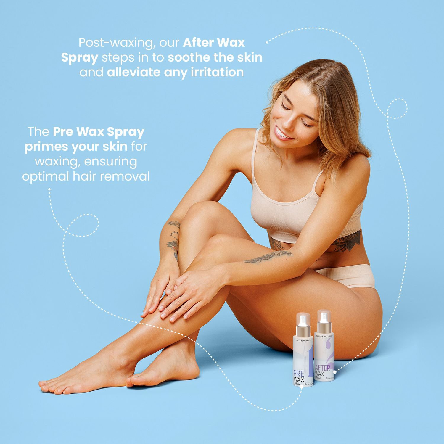 slide 9 of 10, NON BRAND Tress Wellness Pre & After Wax Spray, 3.4 oz