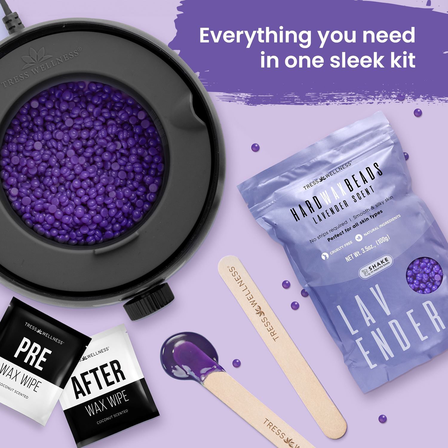 slide 7 of 15, NON BRAND Tress Wellness At-Home Waxing Kit, 1 ct