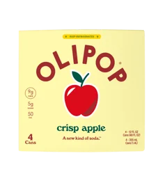 Olipop Sparkling Tonic Crisp Apple , 4pk, 12 Oz Cans