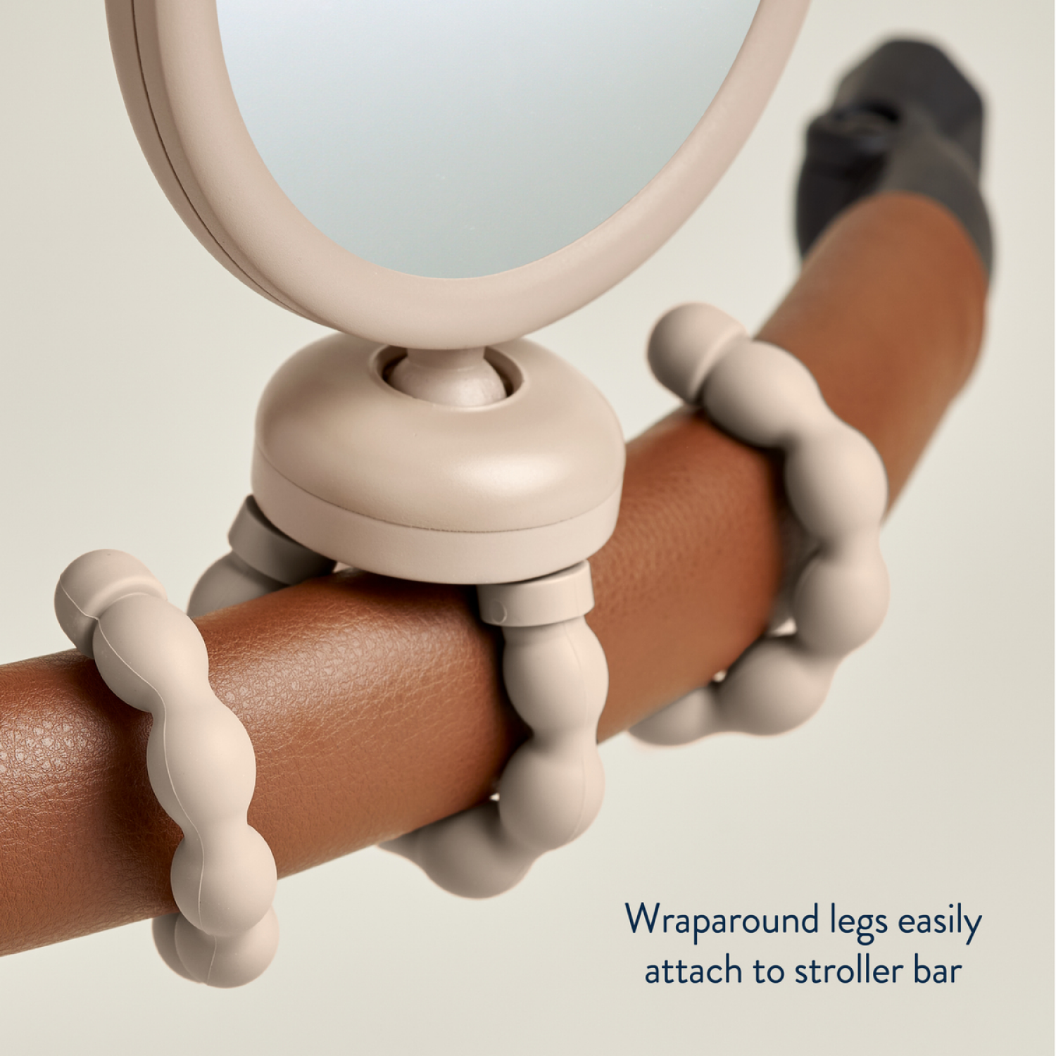 slide 2 of 5, Itzy Ritzy Itzy Peek Stroller Mirror with Easy Attach Design - Tan Bear, 1 ct