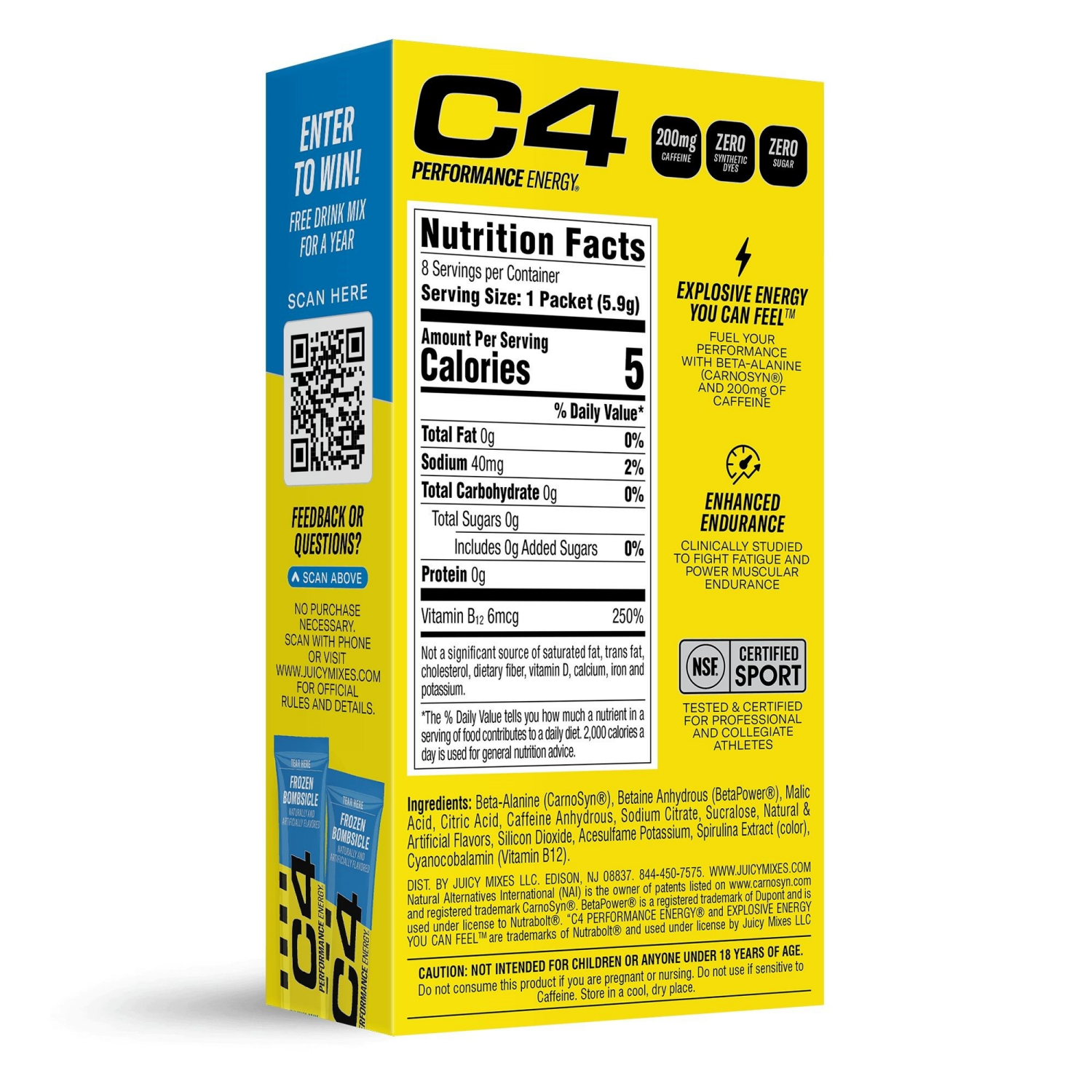 slide 2 of 2, C4 ENERGY C4 Performance Energy Drink Mix Frozen Bombsicle 8ct/0.21, 8 ct; 1.6 oz