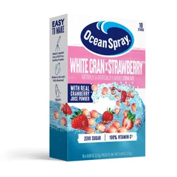 Ocean Spray Zero Sugar White Cran x Strawberry Drink Mix 10 - 0.09 oz Packs