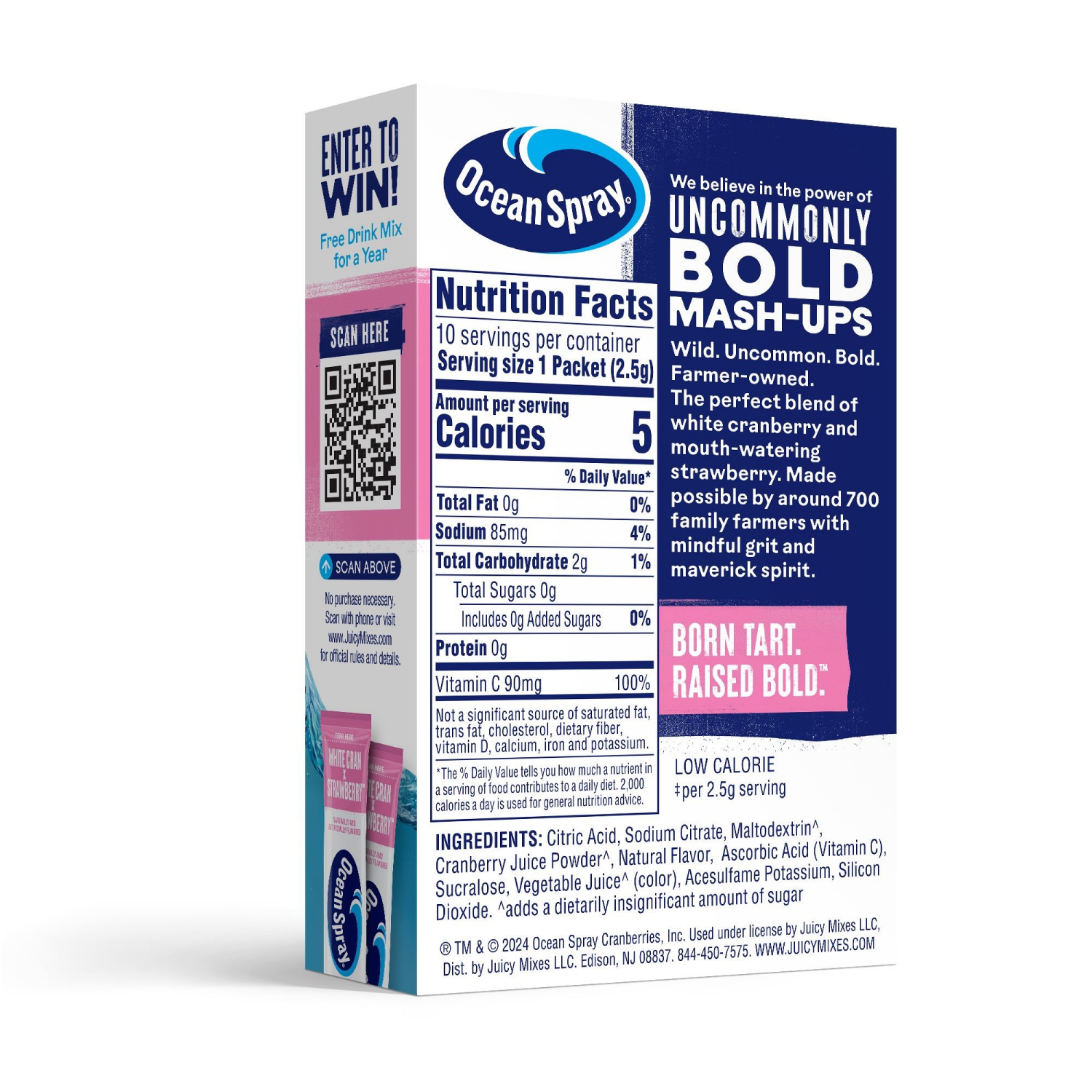 slide 2 of 2, Ocean Spray LWE White Cran Straw 1.62 oz, 1.62 oz