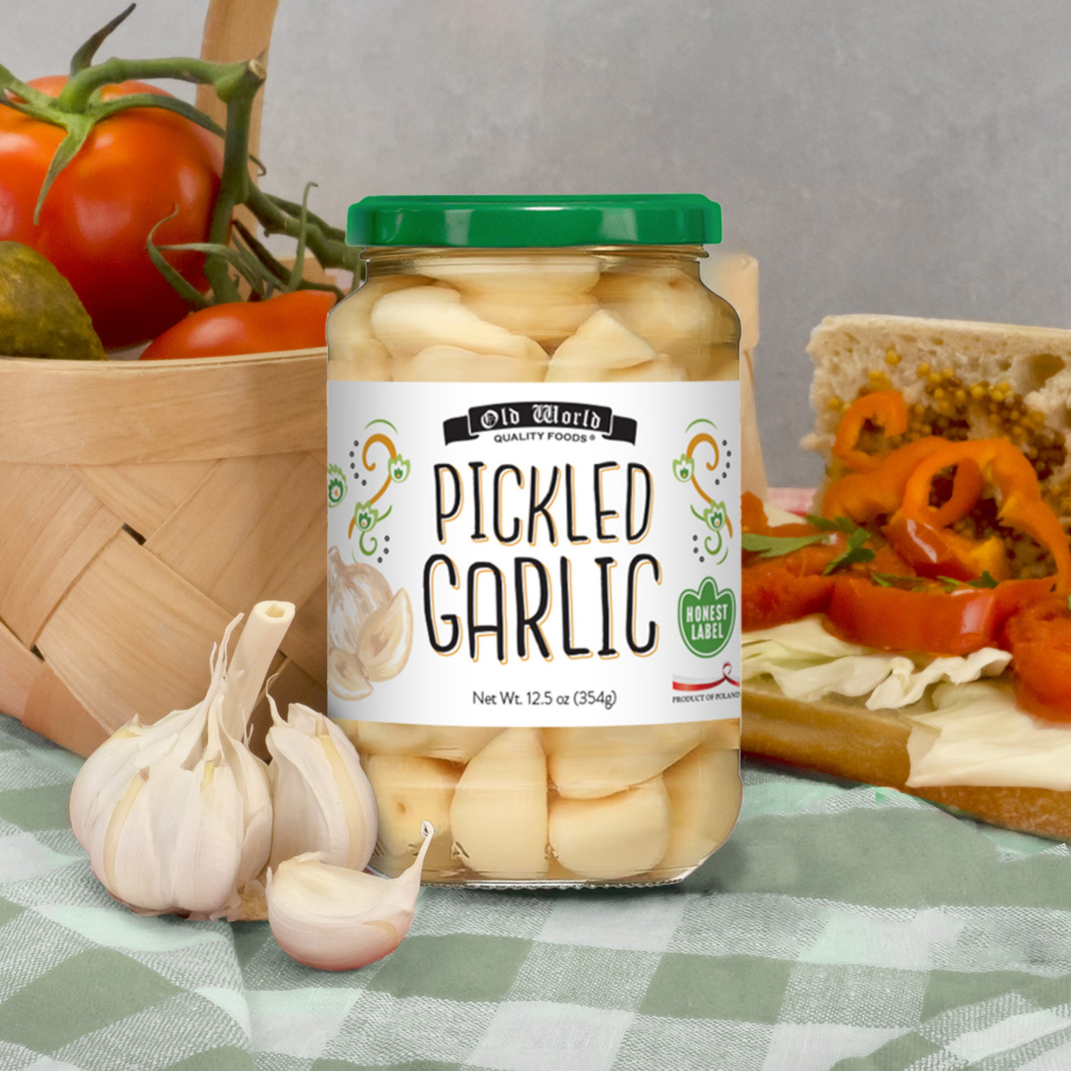 slide 3 of 3, Old World Quality Foods Pickled Garlic 12.5Oz, 12.5 oz