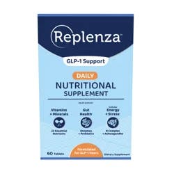 REPLENZA™ Nutritional Supplement – For GLP-1 and Semaglutide Weight Loss Support - with essential Vitamins and Minerals, Gut Health and Mood and Energy Enhancements, 60 ct.