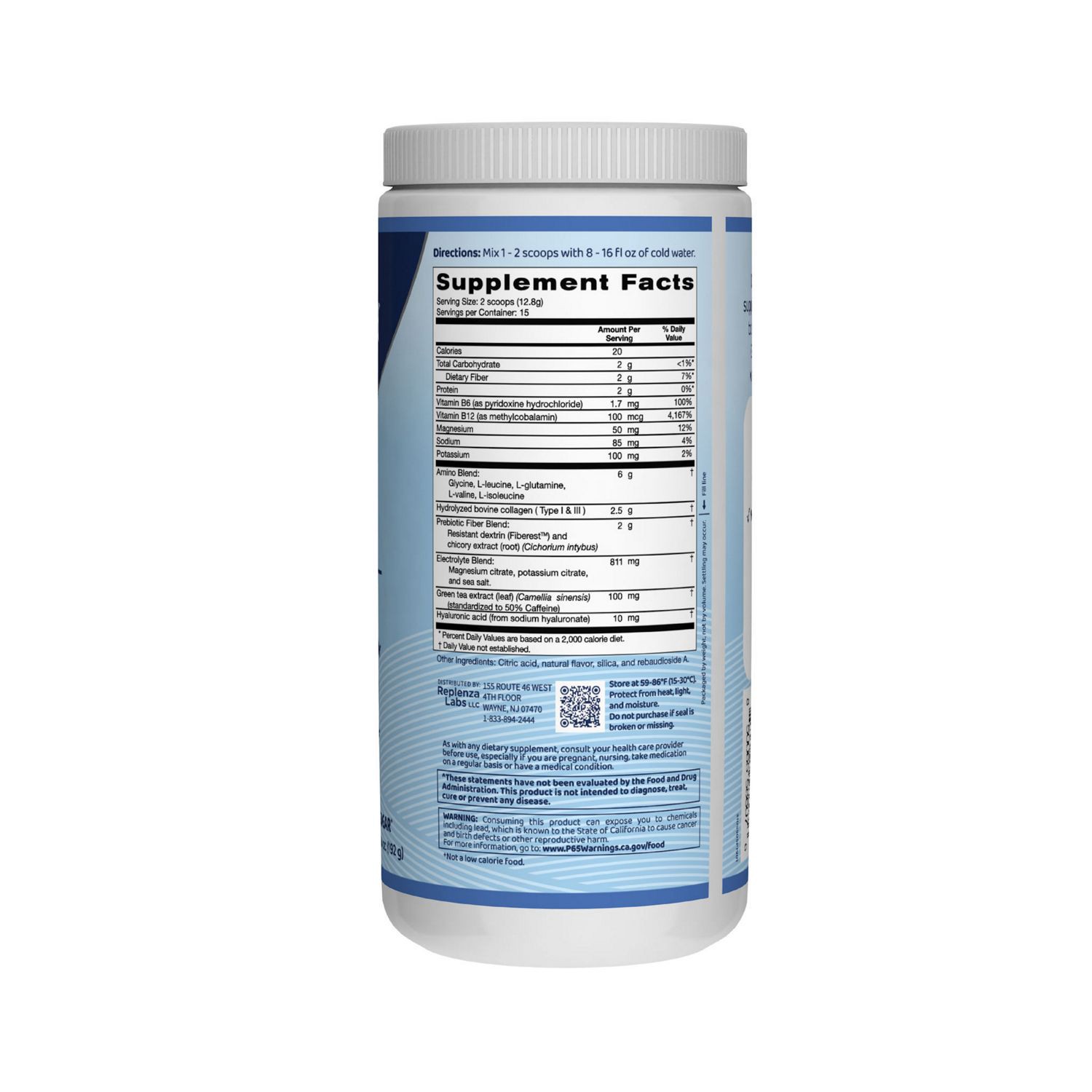 slide 7 of 7, REPLENZA™ Daily Replenisher - Powder for GLP-1 and Semaglutide Weight Loss Support – for Muscle Recovery, Digestive Health and Skin Elasticity - A Mix of Amino Acids, Prebiotics and Collagen Protein Peptides, 30 Servings, 6.8 oz
