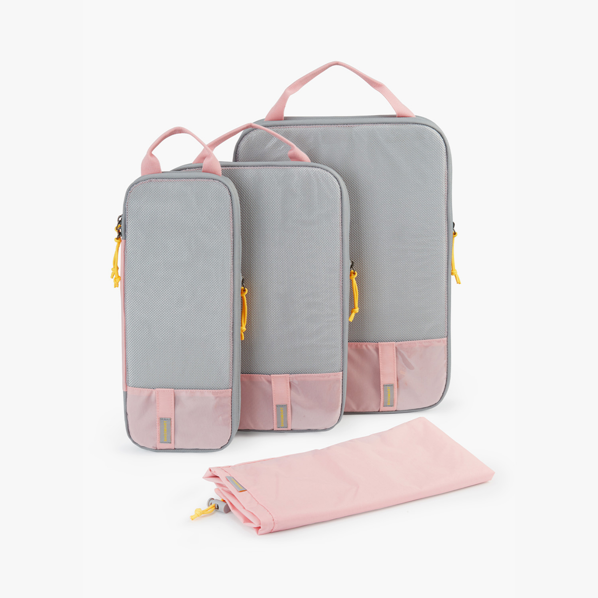 slide 3 of 3, Bagsmart 4 In 1 Compression Packing Cubes, Pink, 1 ct