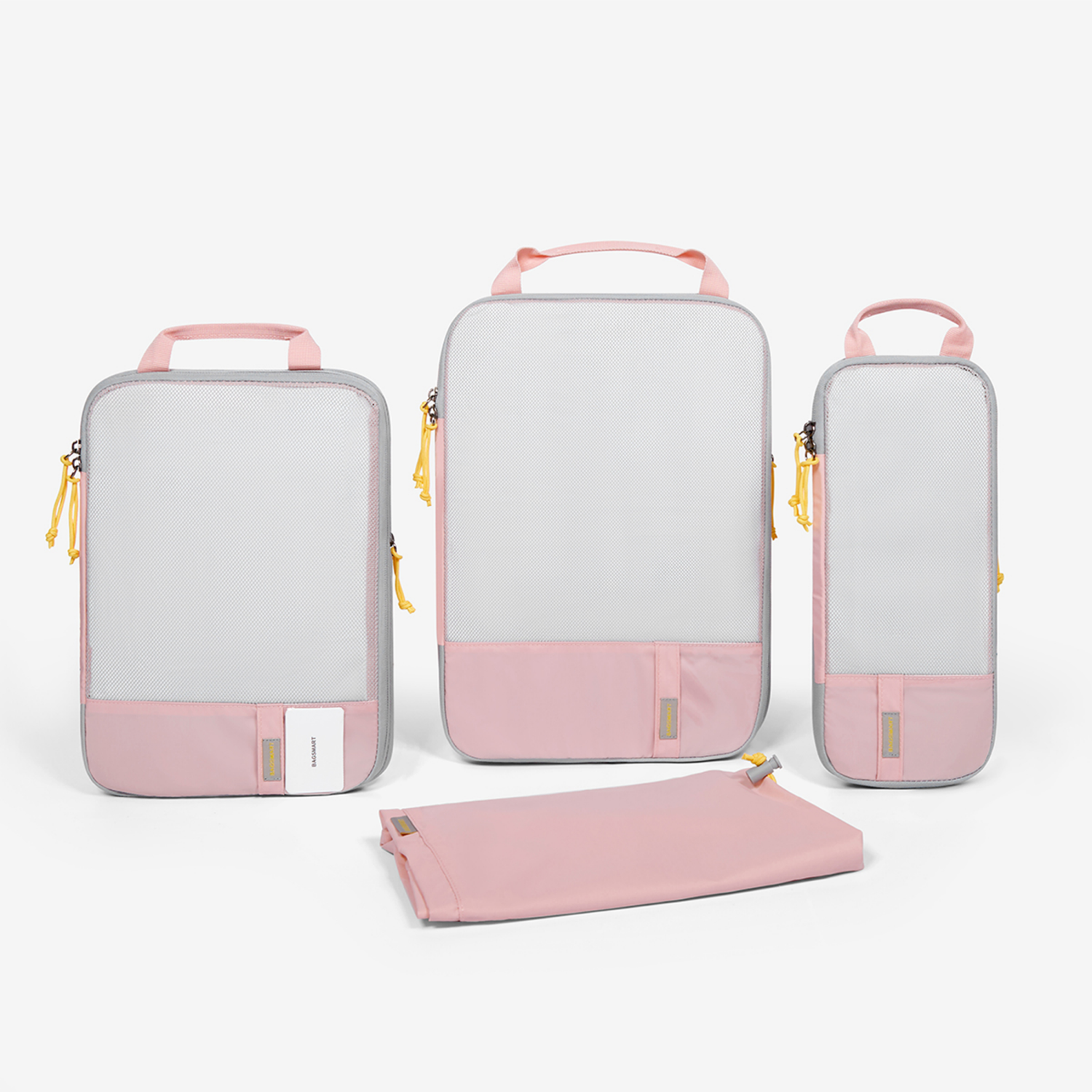 slide 1 of 3, Bagsmart 4 In 1 Compression Packing Cubes, Pink, 1 ct