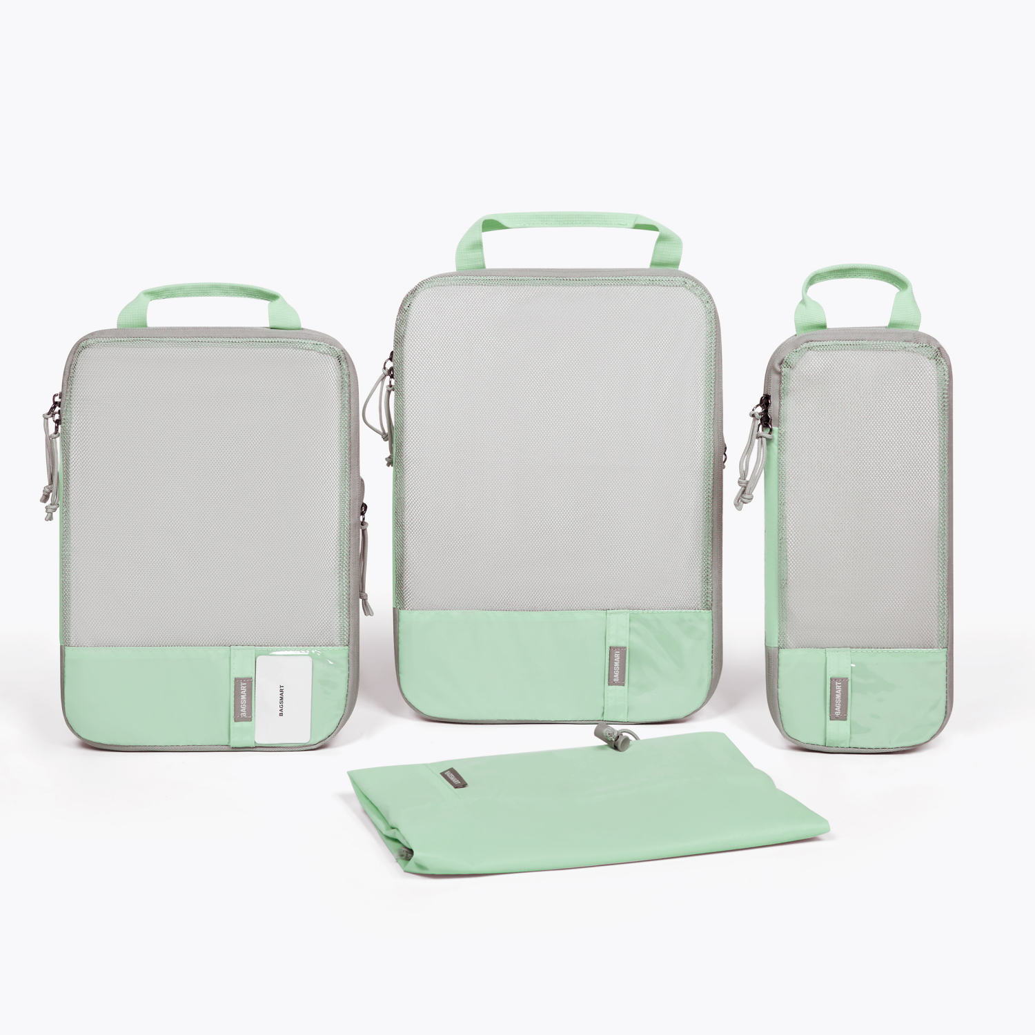 slide 1 of 2, Bagsmart 4 In 1 Compression Packing Cubes, Green, 1 ct