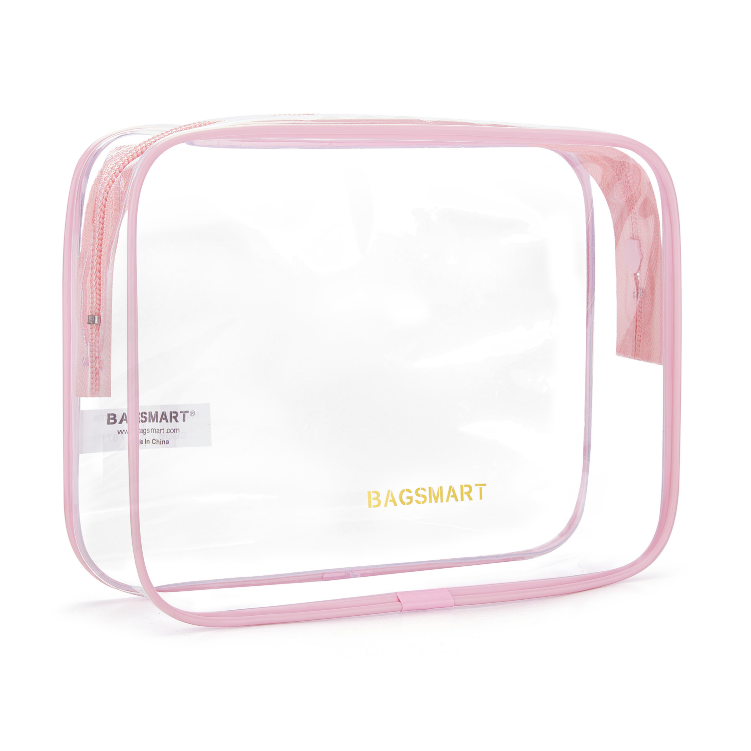 slide 3 of 4, Bagsmart Clear Toiletry Bag 2PCS SET, Clear, Pink, 2 ct