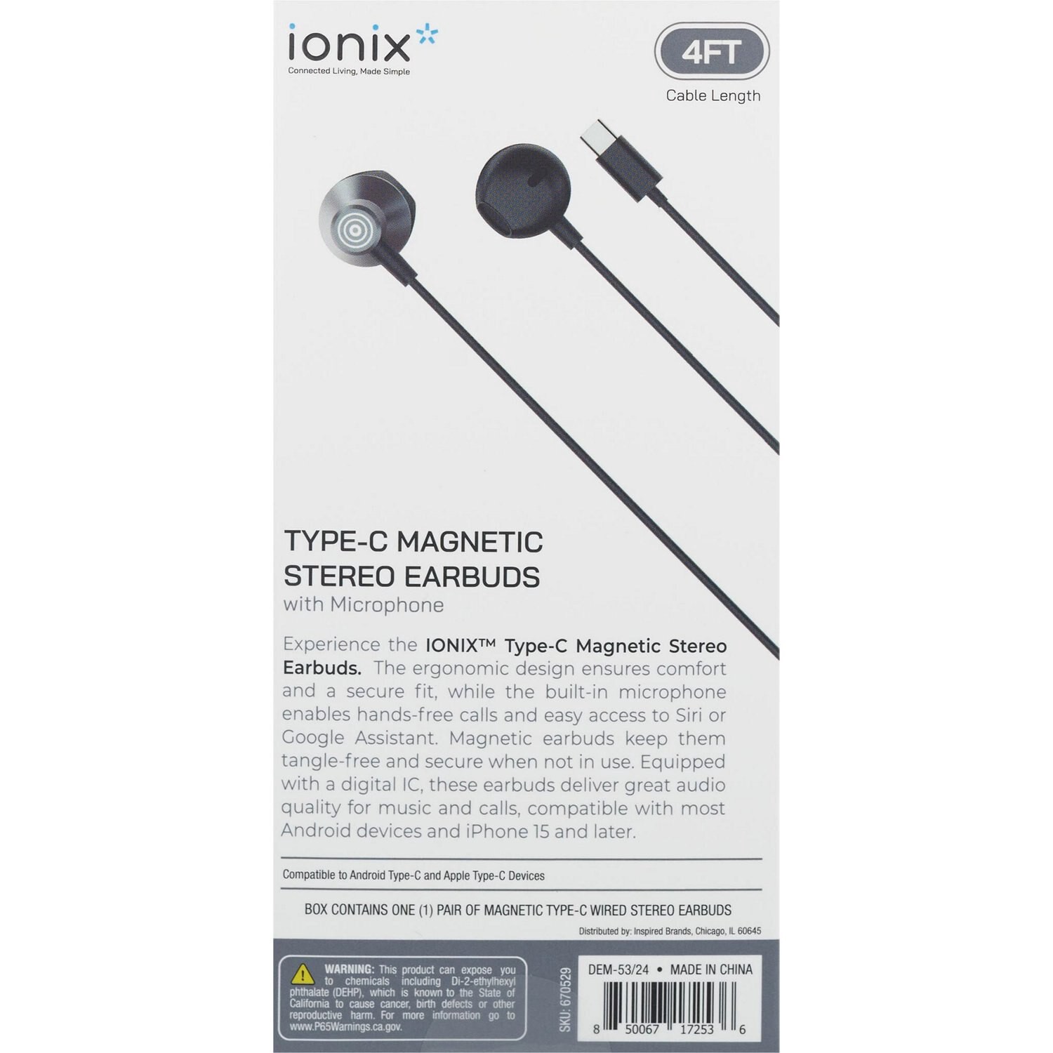slide 3 of 5, Ionix Type C Earbuds, 1 ct