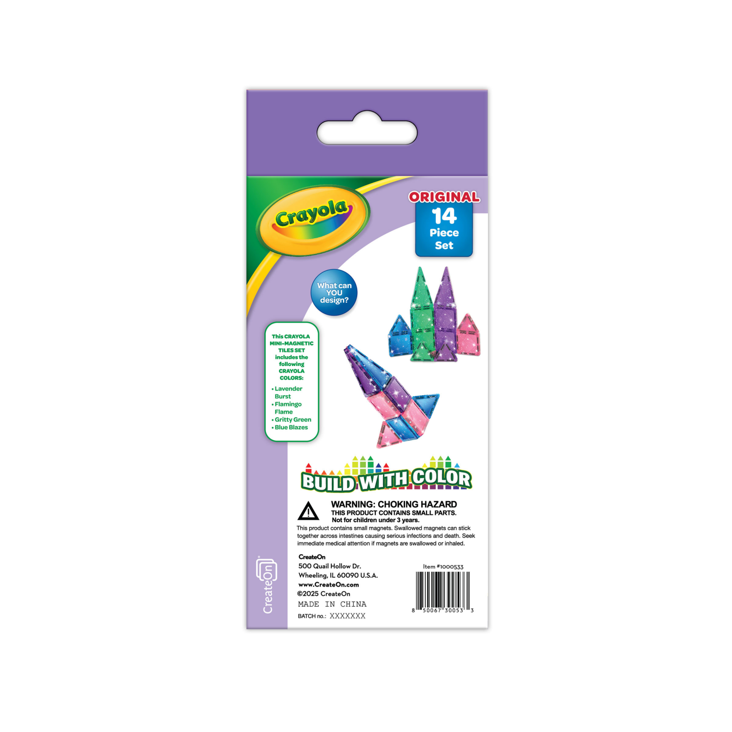 slide 5 of 8, Crayola The Original Crayola Glitter PIP Magnetic Tiles 14PC, 14 ct