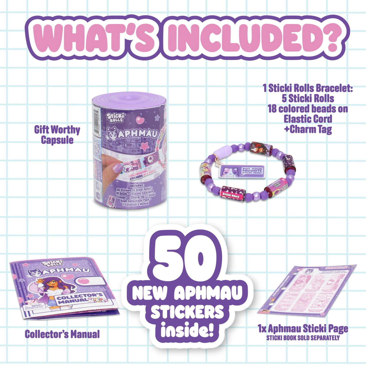 slide 2 of 6, Sticki Rolls Aphmau Sticki Band Capsule, 1 ct