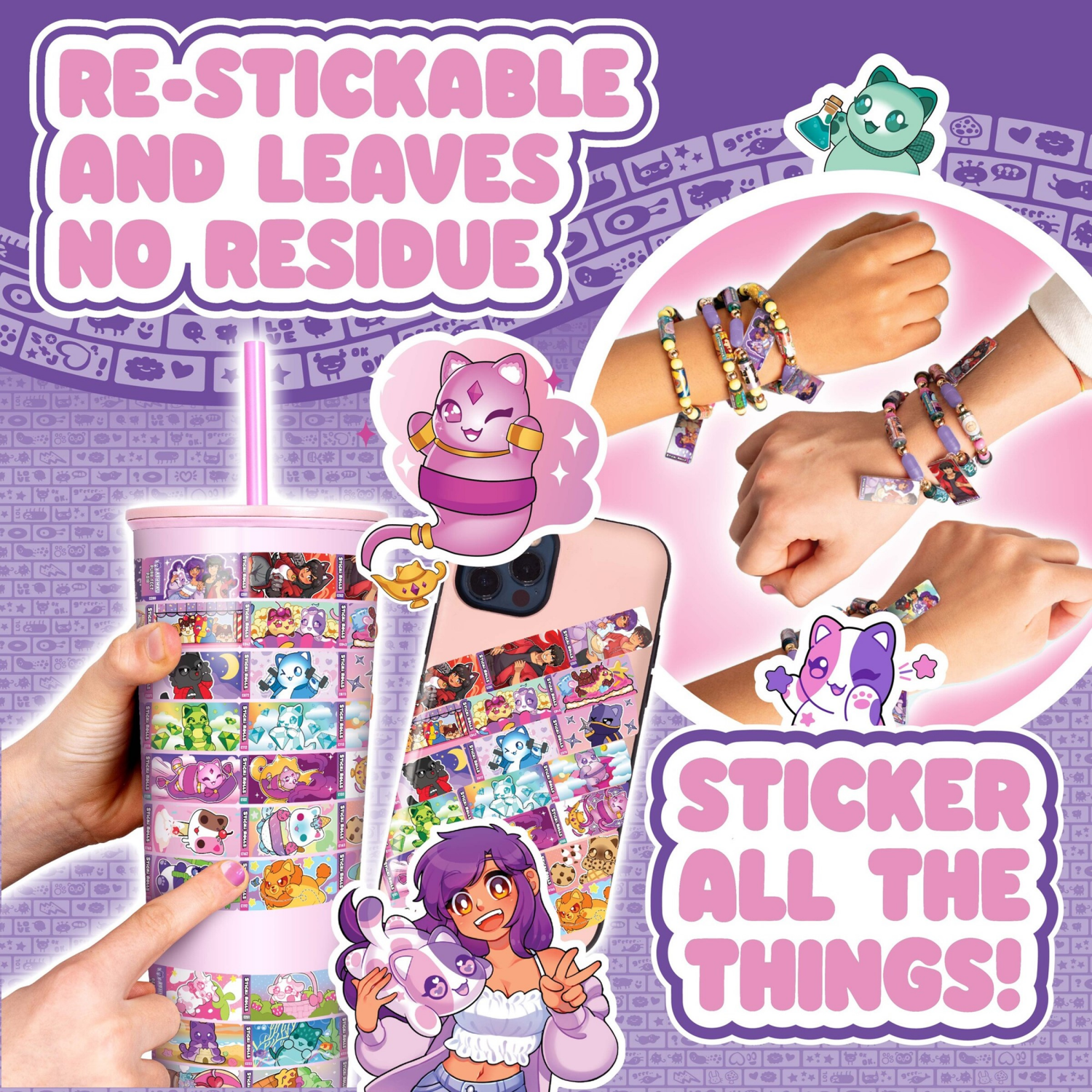 slide 4 of 6, Sticki Rolls Aphmau Sticki Band Capsule, 1 ct