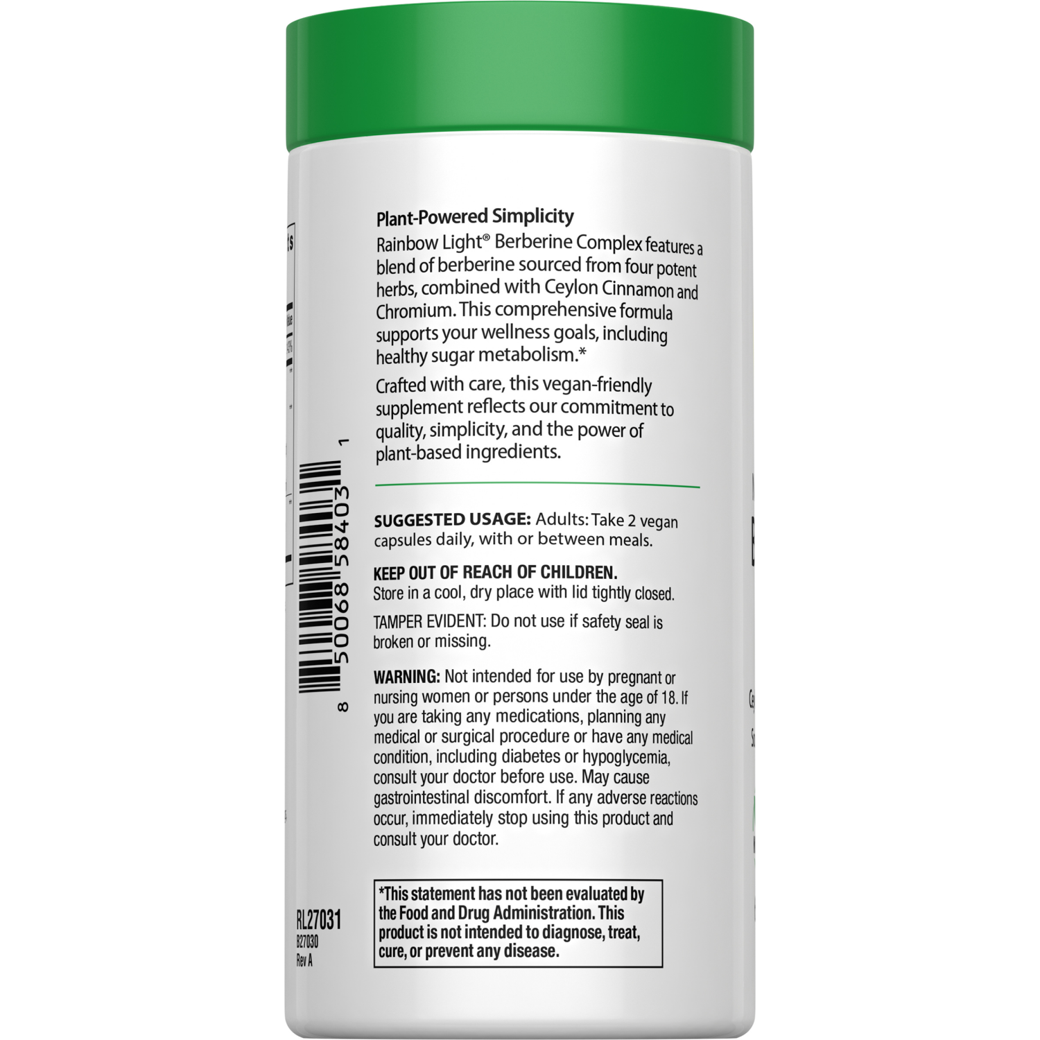 slide 3 of 4, RAINBOW LIGHT RL Naturally Derived Berberine 60 Veggie Caps, 1 ct