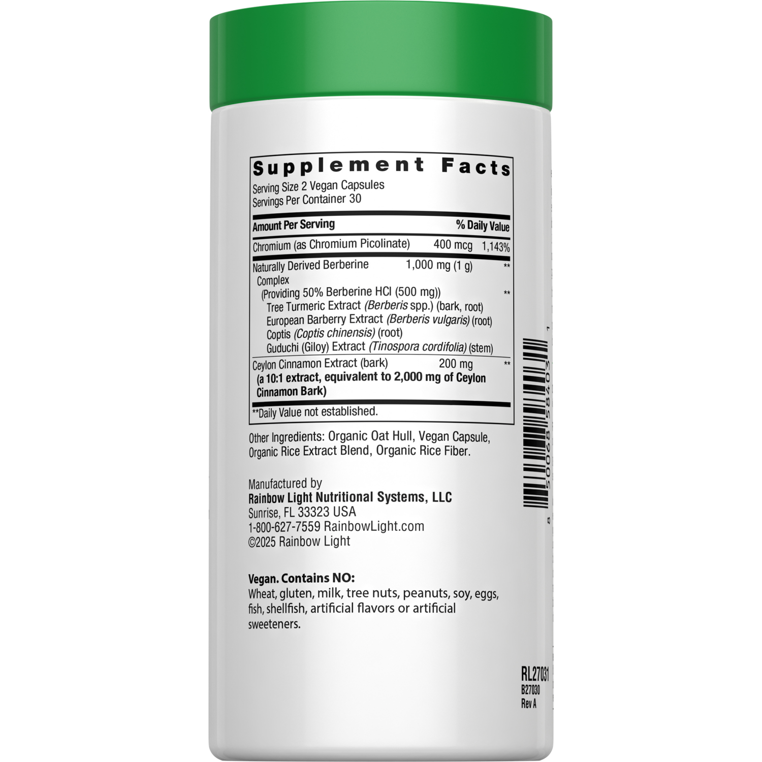 slide 4 of 4, RAINBOW LIGHT RL Naturally Derived Berberine 60 Veggie Caps, 1 ct