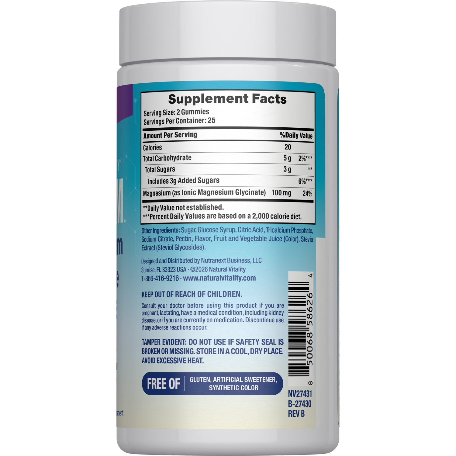 slide 2 of 4, NATURAL VITALITY Nv Mag Glyicinate 50 Gummies, 1 ct