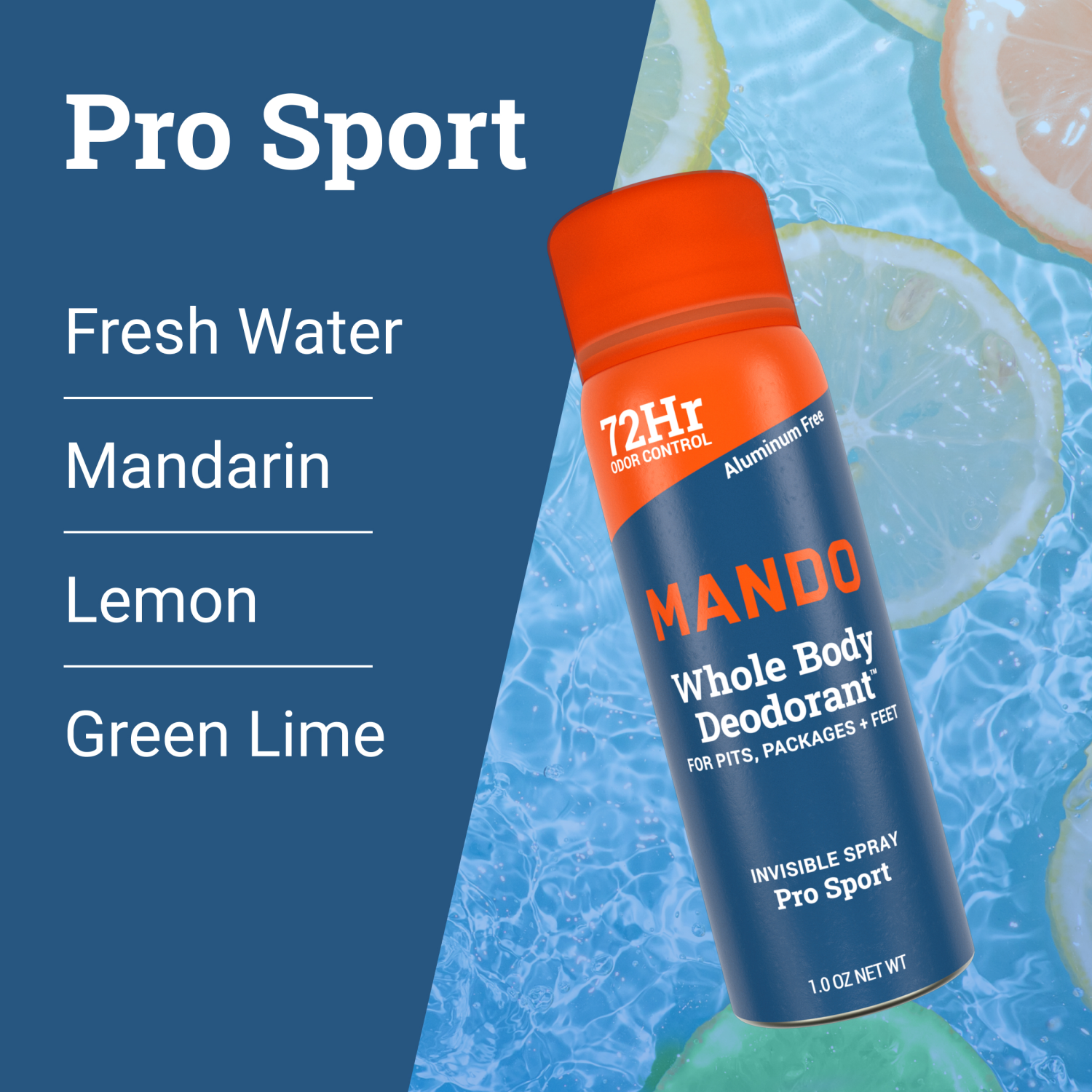 slide 3 of 6, Mando Pro Sport Invisible Spray Whole Body Deodorant, 1 oz