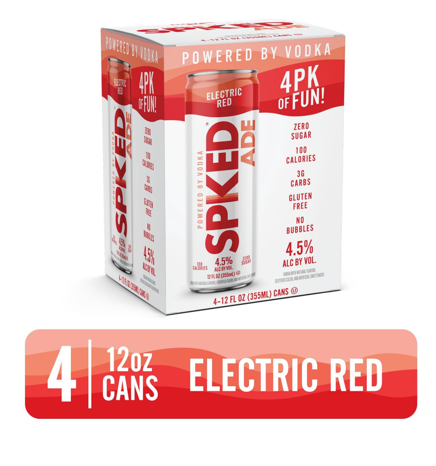 slide 1 of 1, Spikedade Electric Red 4pk Can 12oz, 4 ct; 12 oz