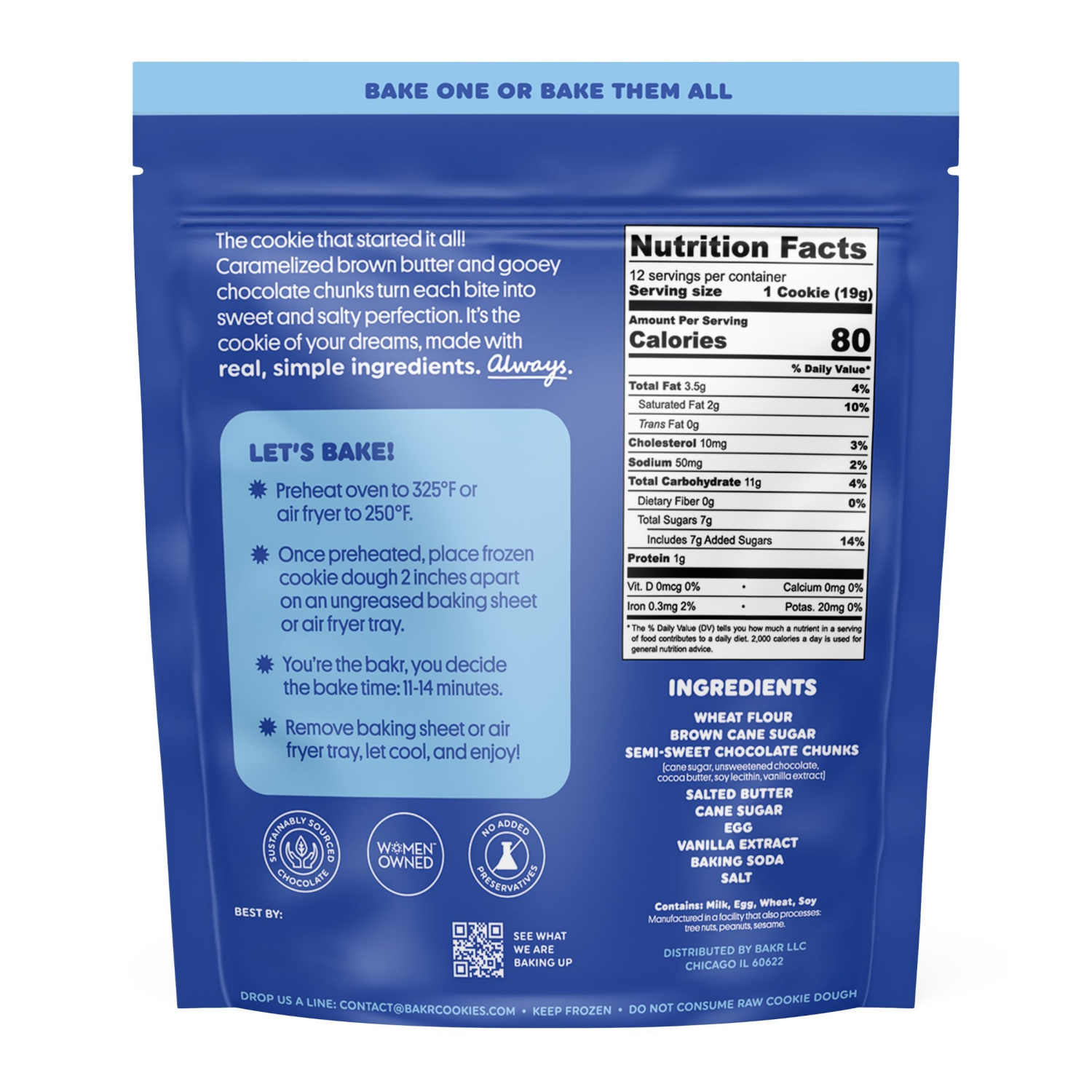 slide 2 of 4, Bakr Ready To Bake Cookie Dough, Brown Butter Choc Chunk, 12 oz., 12 oz