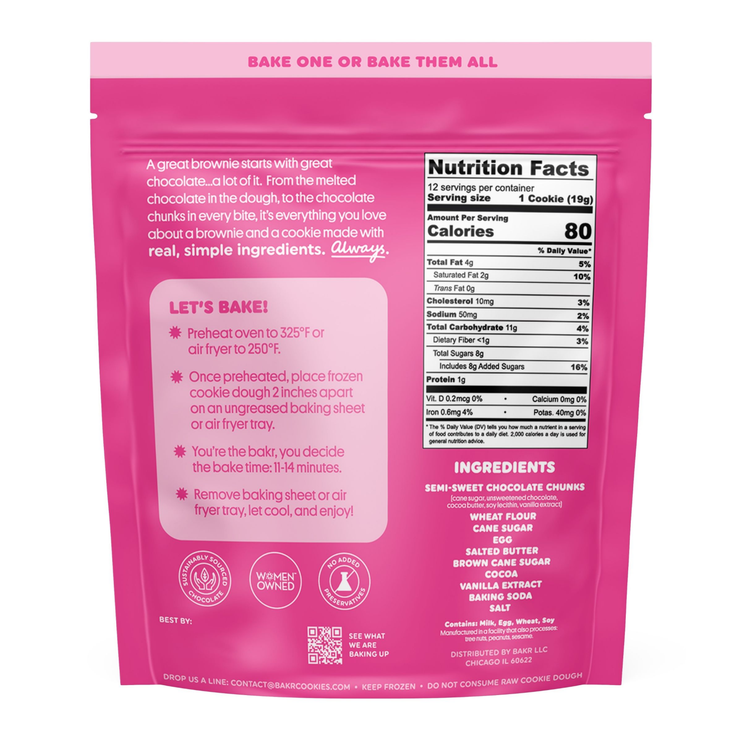 slide 2 of 4, Bakr Ready To Bake Cookie Dough, Double Fudge Brownie, 12 oz, 12 oz