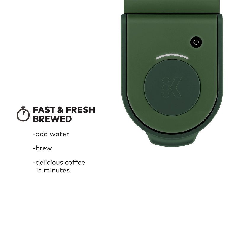slide 7 of 9, Keurig K-Mini Single-Serve K-Cup Pod Coffee Maker - Evergreen: Compact Electric Brewer, 6-12 oz Capacity, Plastic, Green, 6 ct; 12 oz