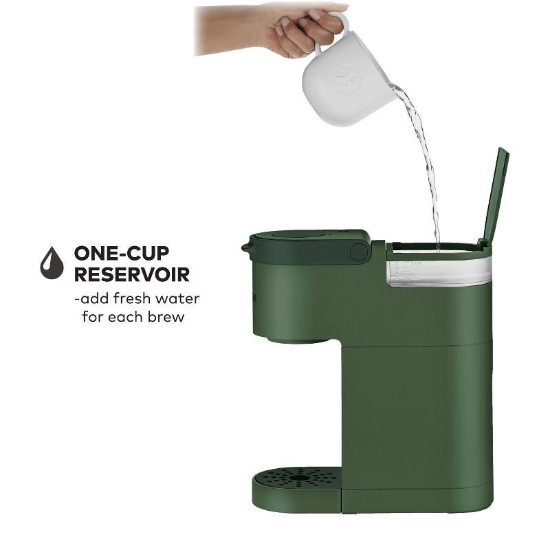 slide 8 of 9, Keurig K-Mini Single-Serve K-Cup Pod Coffee Maker - Evergreen: Compact Electric Brewer, 6-12 oz Capacity, Plastic, Green, 6 ct; 12 oz