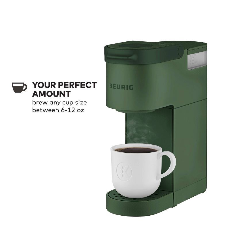 slide 9 of 9, Keurig K-Mini Single-Serve K-Cup Pod Coffee Maker - Evergreen: Compact Electric Brewer, 6-12 oz Capacity, Plastic, Green, 6 ct; 12 oz