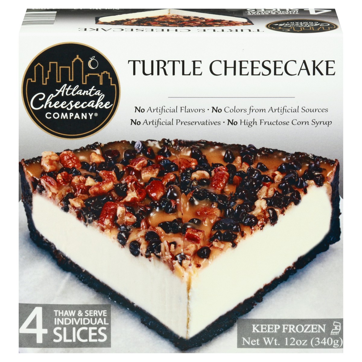 slide 1 of 12, Atlanta Cheesecake Company Turtle Cheesecake 4 ea, 12 oz