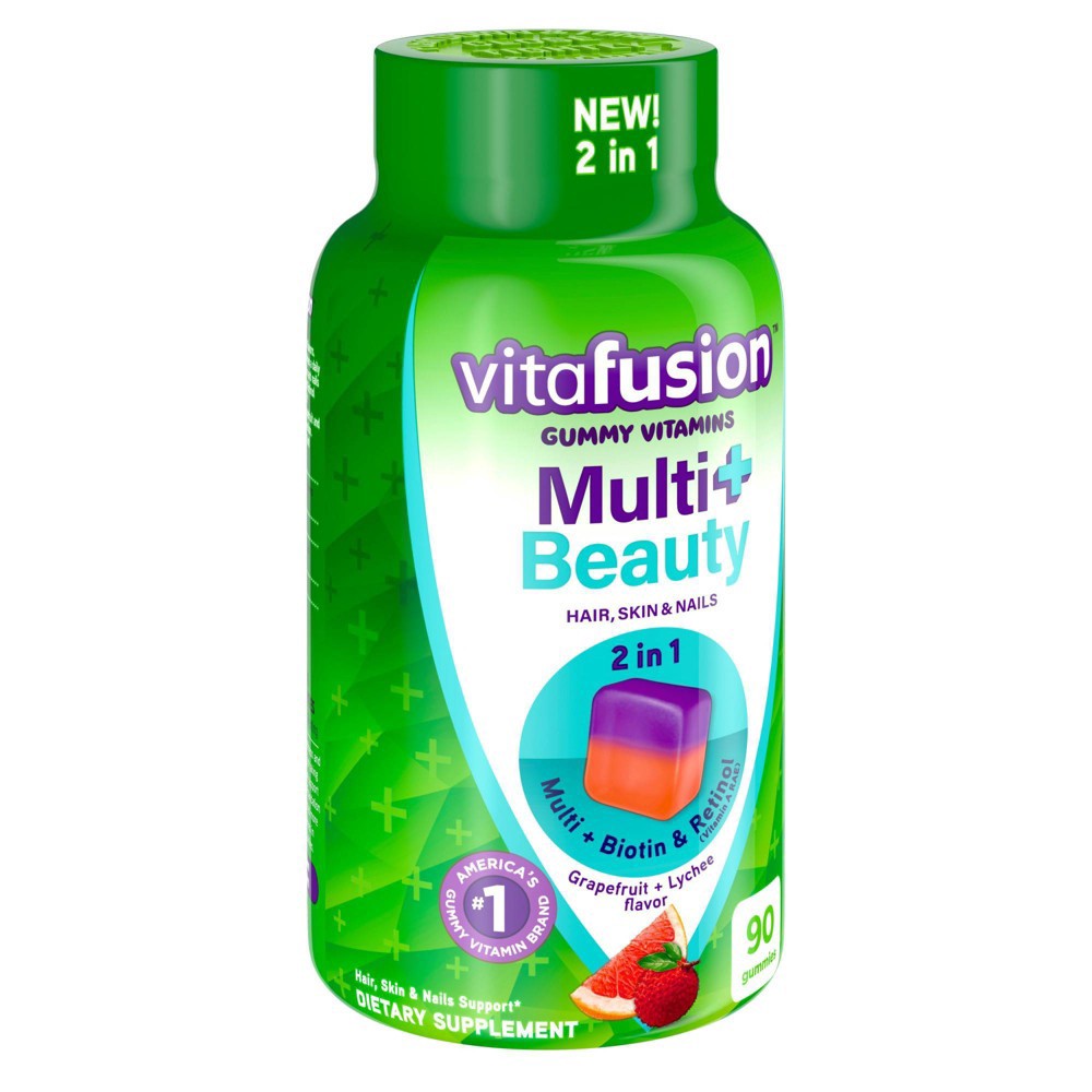 slide 2 of 7, Vitafusion Multi + Beauty Gummies - 90ct, 90 ct