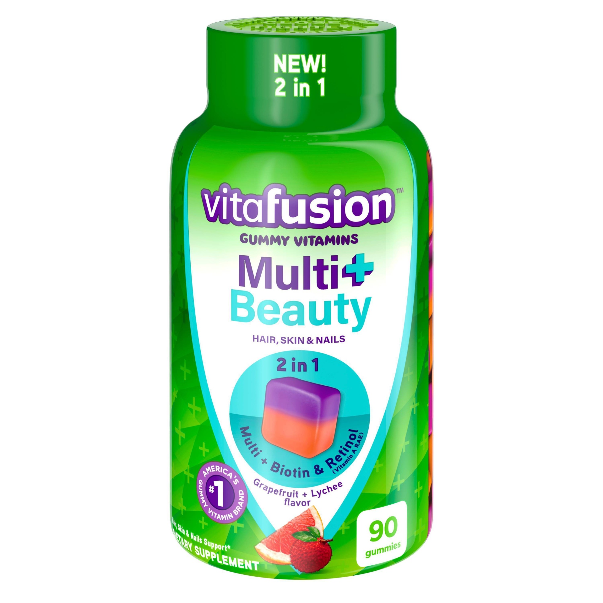 slide 1 of 7, Vitafusion Multi + Beauty Gummies - 90ct, 90 ct