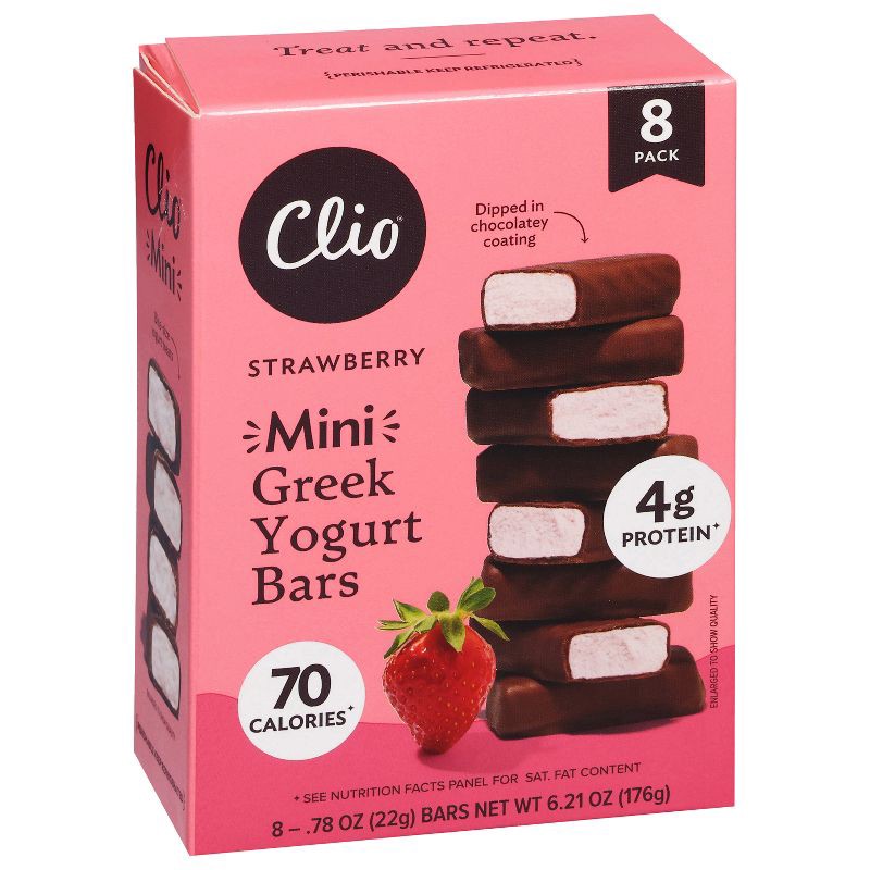 slide 2 of 6, Clio Snacks Strawberry Greek Yogurt Mini-Bars - 6.2oz/8ct, 6.2 oz, 8 ct