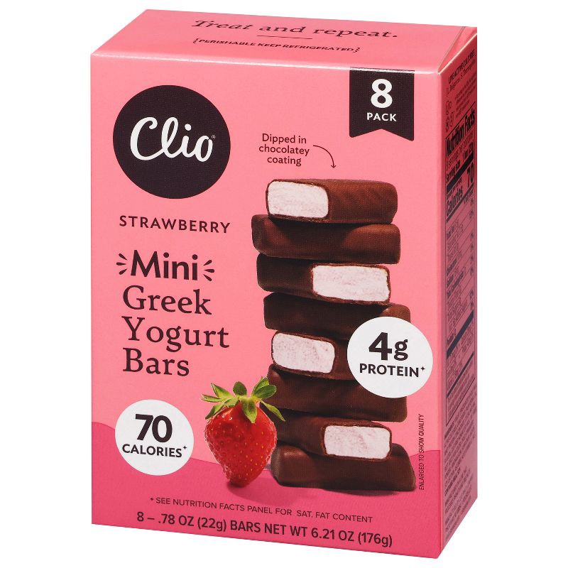 slide 3 of 10, Clio Snacks Strawberry Greek Yogurt Mini-Bars - 6.2oz/8ct, 6.2 oz, 8 ct