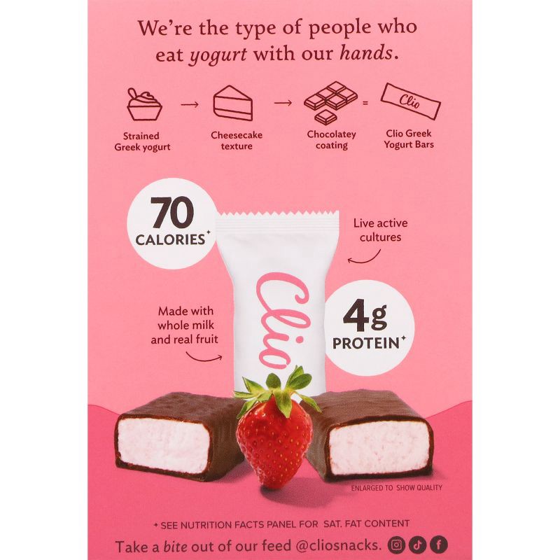 slide 5 of 6, Clio Snacks Strawberry Greek Yogurt Mini-Bars - 6.2oz/8ct, 6.2 oz, 8 ct