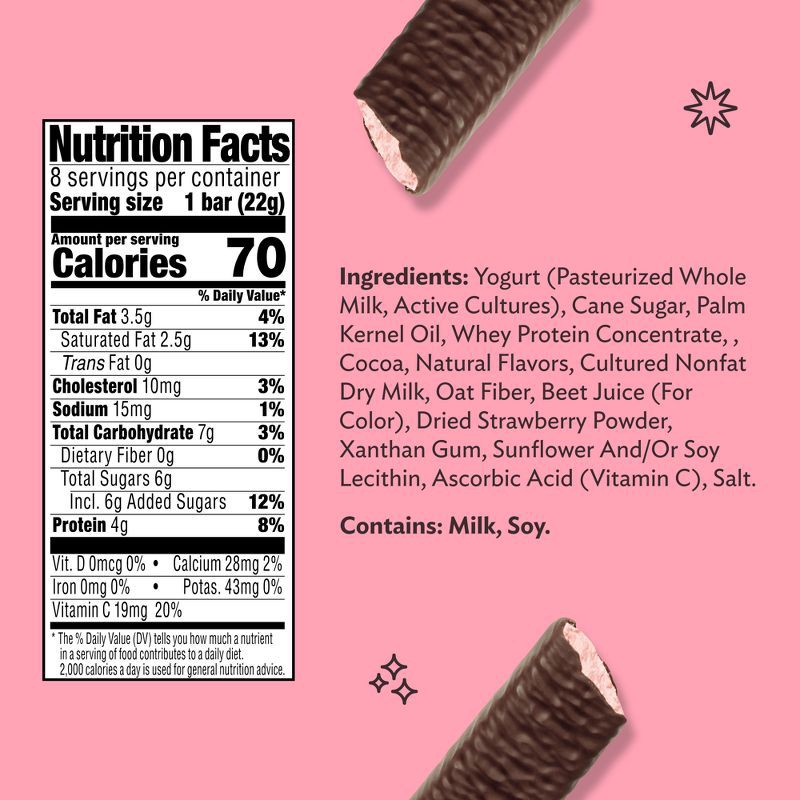 slide 10 of 10, Clio Snacks Strawberry Greek Yogurt Mini-Bars - 6.2oz/8ct, 6.2 oz, 8 ct