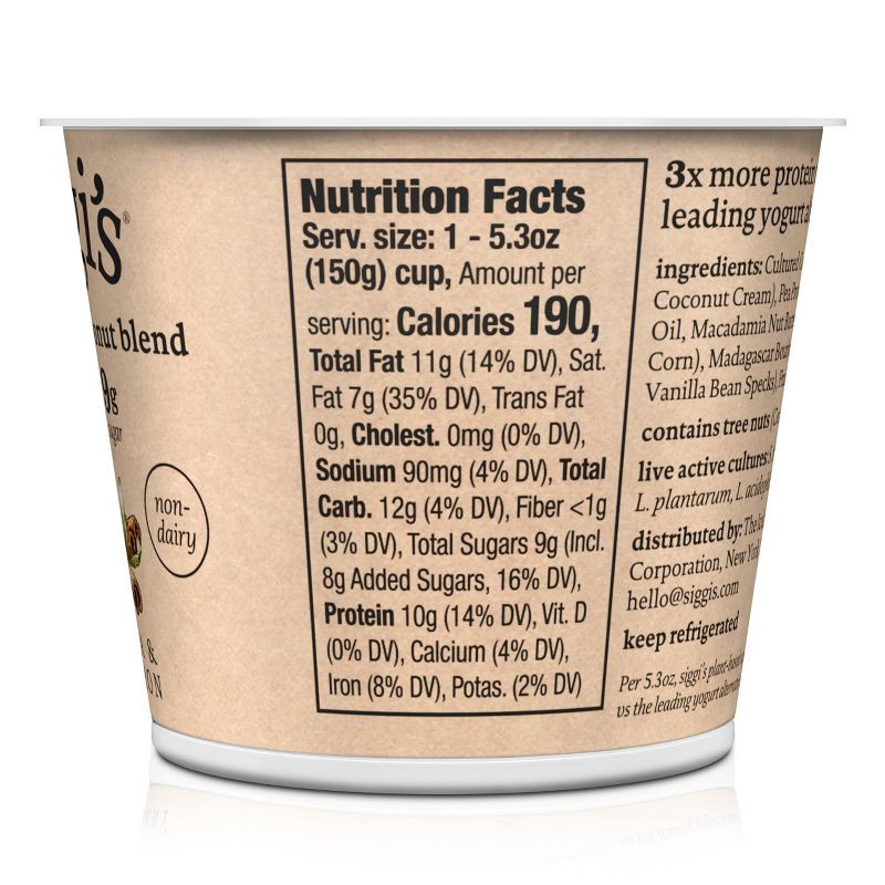 slide 10 of 10, Siggi's Vanilla Cinnamon Plant-Based Coconut Blend Yogurt Alternative - 5.3oz, 5.3 oz