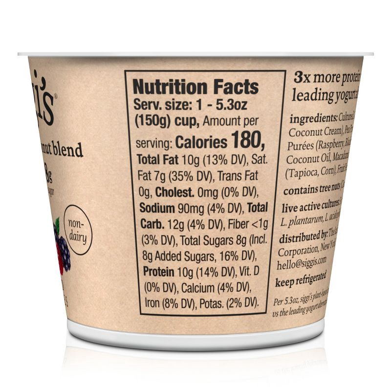 slide 10 of 10, Siggi's Mixed Berries Plant-Based Coconut Blend Yogurt Alternative - 5.3oz, 5.3 oz