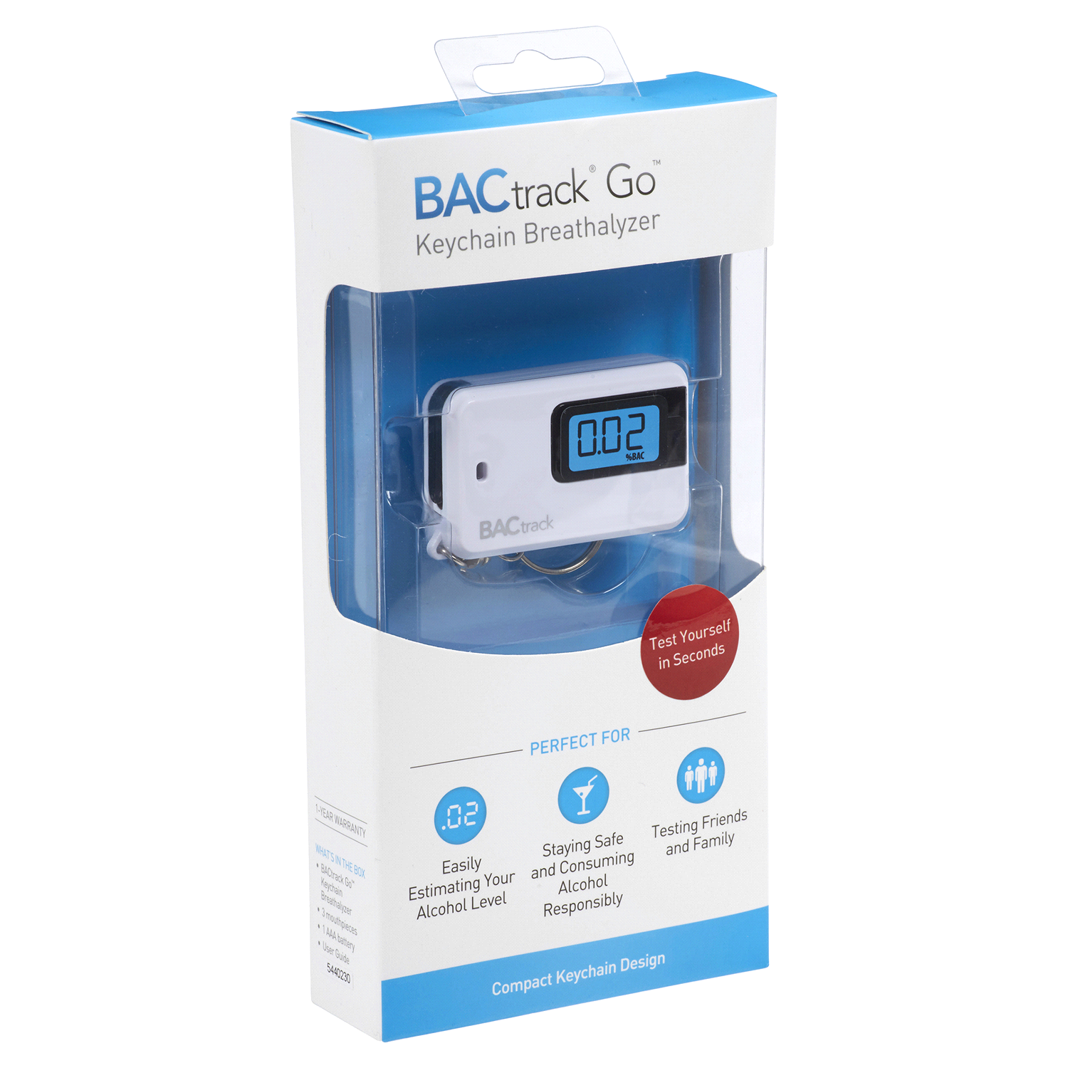 slide 4 of 4, BACtrack Go Keychain Breathalyzer, 1 ct