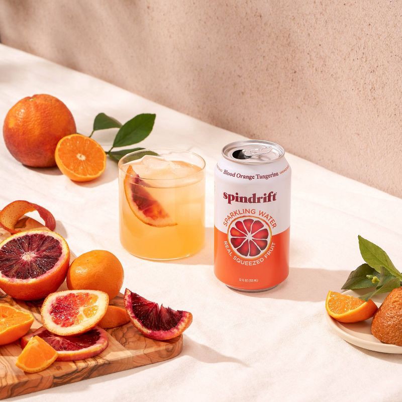 slide 4 of 6, Spindrift Blood Orange Tangerine Sparkling Water - 8pk/12 fl oz Cans, 8 ct; 12 fl oz
