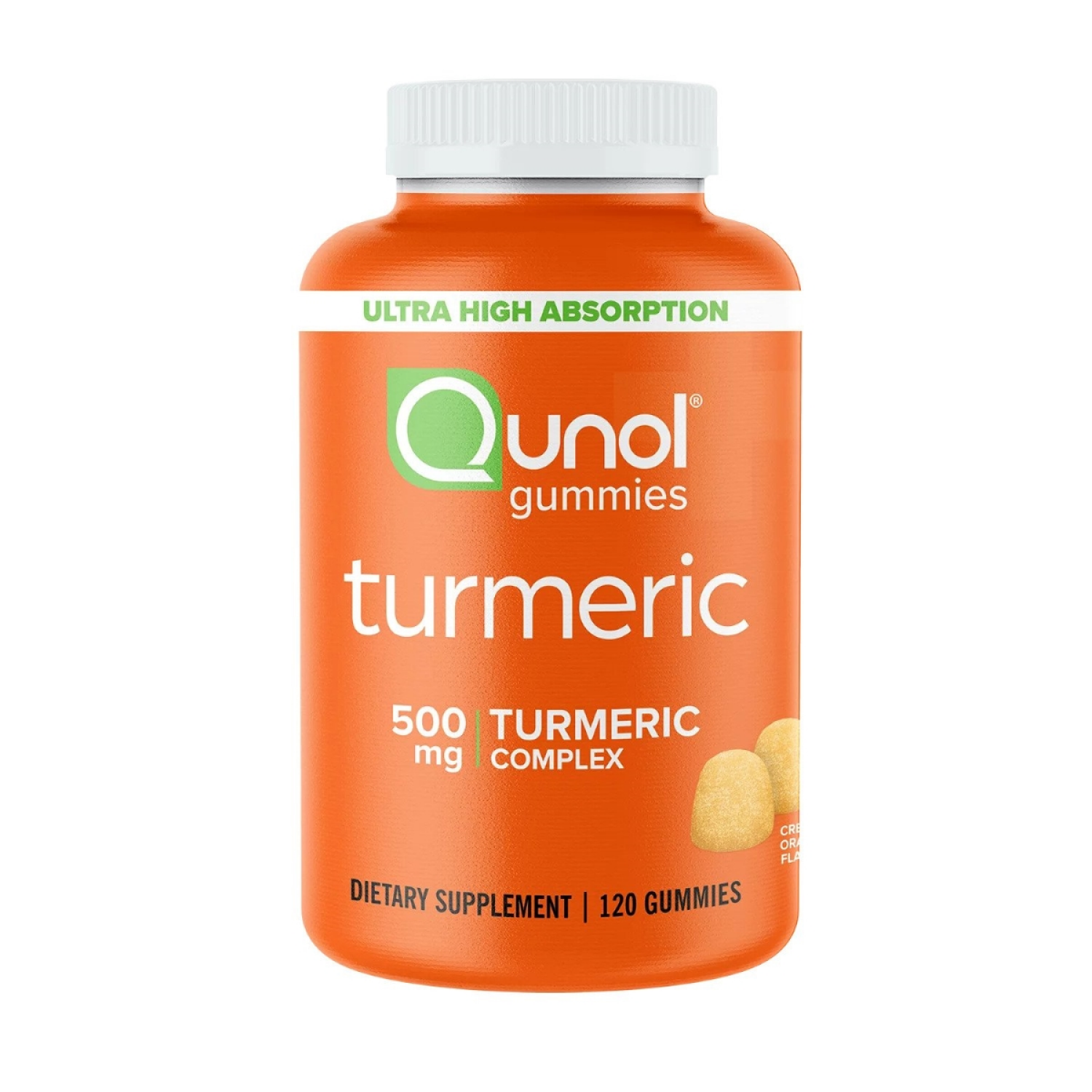 slide 1 of 2, Qunol Turmeric Curcumin Gummies, Ultra High Absorption, Joint Support Herbal Supplement, 120 ct; 500 mg