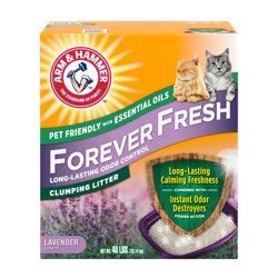 ARM & HAMMER Forever Fresh Clumping Cat Litter Lavender, MultiCat 40lb, Pet Friendly with Essential Oils